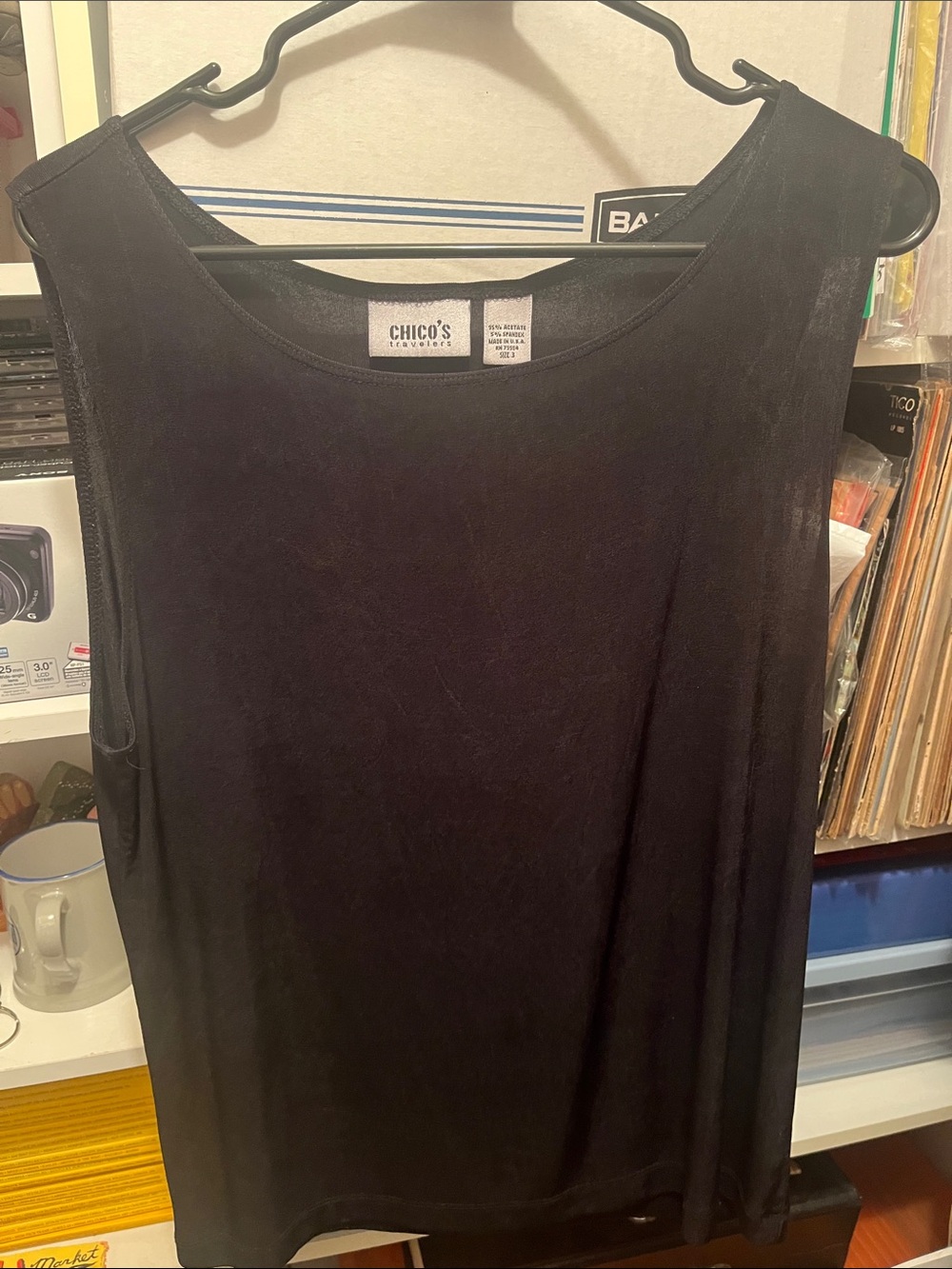 Chicos Slinky Black 90s Tank